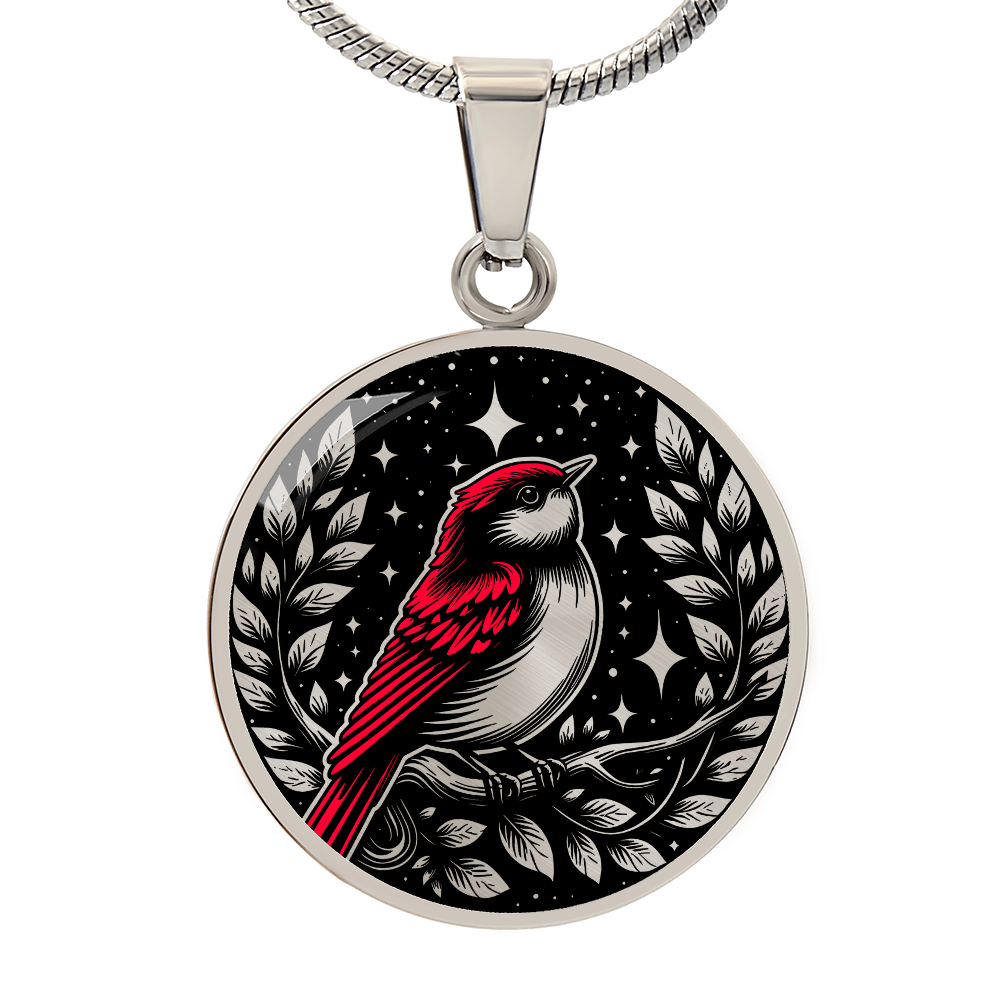 Red Bird Necklace - Wildlife Pendant Jewelry