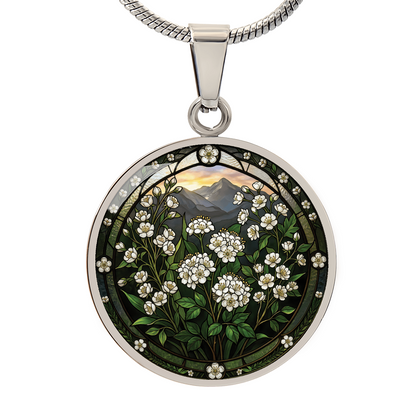 White Hawthorn Necklace - May Birth Flower Pendant Jewelry