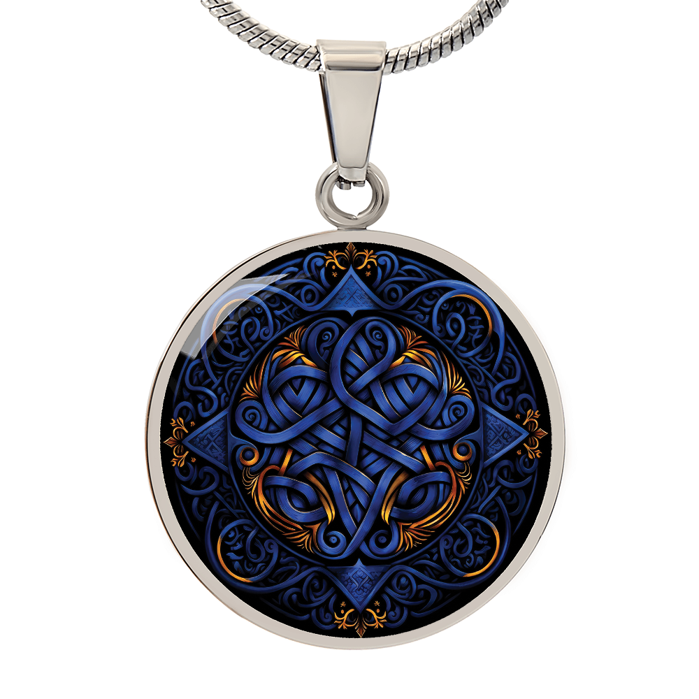 Blue Celtic Knot Necklace - Romantic Pendant Jewelry