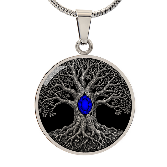 Oak Tree Necklace - September Birthstone Designed Jewelry