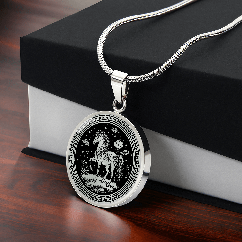 Horse Necklace Chinese Zodiac Pendant Jewelry