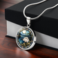 Water Lily Necklace - July Birth Flower Pendant Jewelry