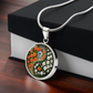 Daffodil Yin Yang Necklace - March Birth Month Flower Pendant Jewelry