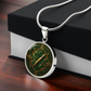 Compass Rose Necklace - Green Celtic Pendant Jewelry