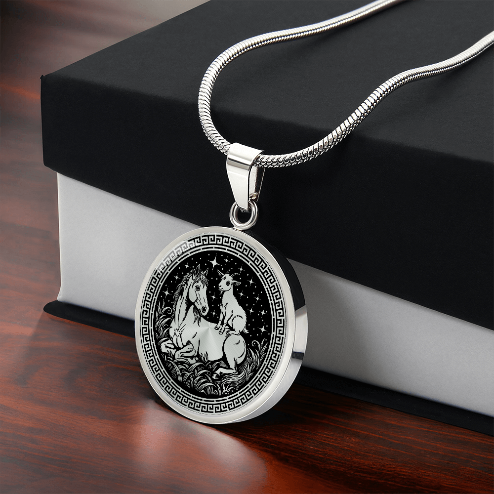 Goat and Horse Necklace - Couples Chinese Zodiac Animal Pendant Jewelry