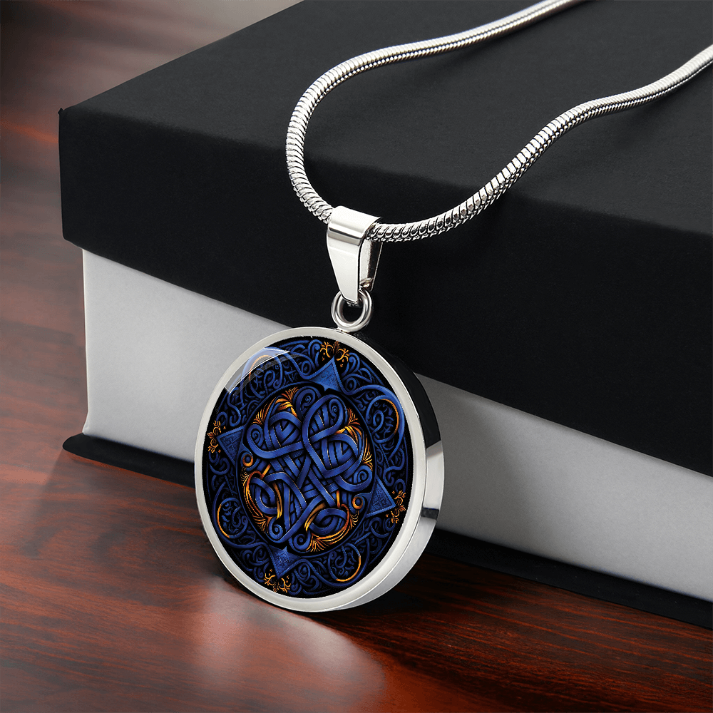 Blue Celtic Knot Necklace - Romantic Pendant Jewelry