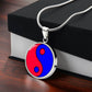 Silver Pendant Fire and Ice Yin Yang Necklace with gift box