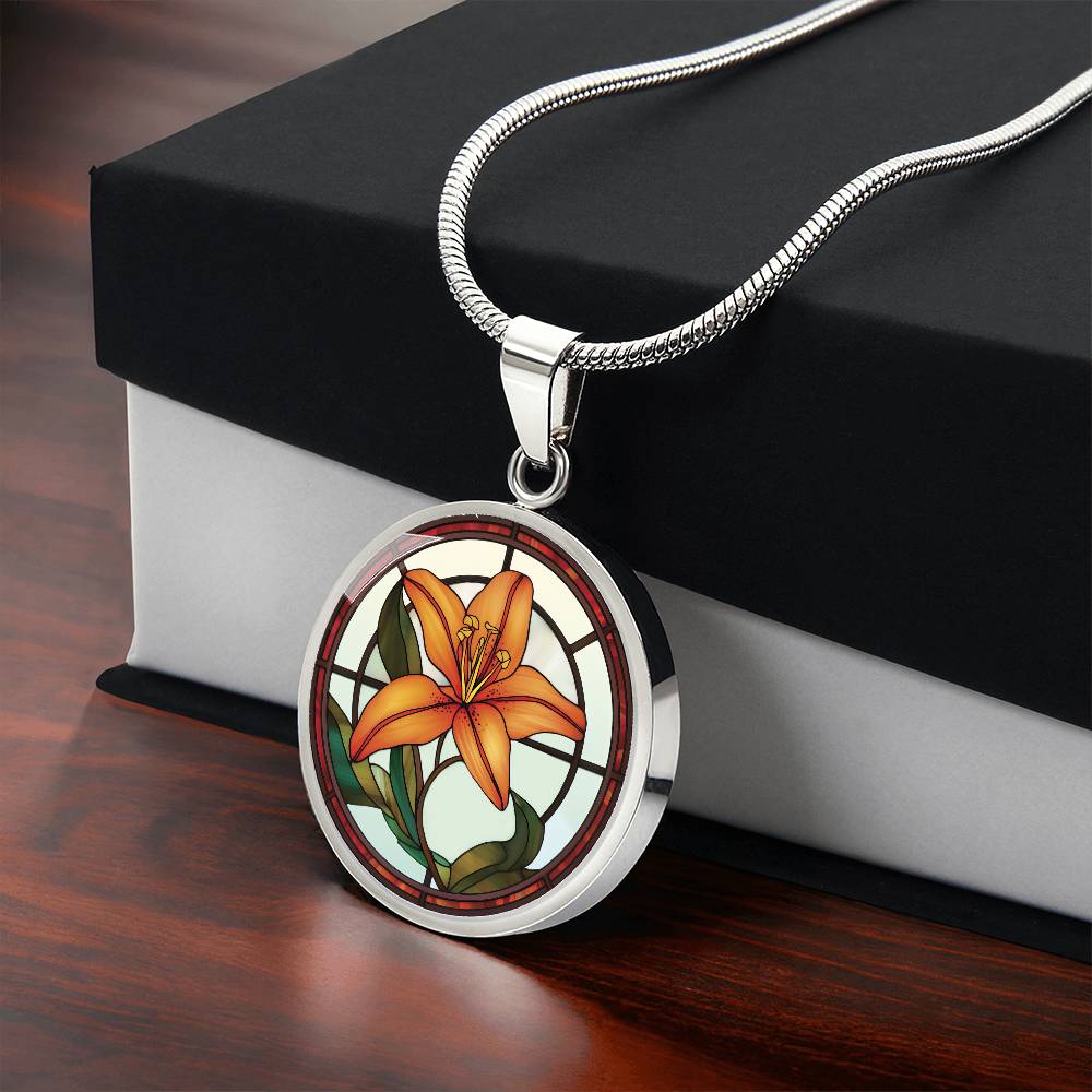 tiger lily necklace Tigerlily Necklace, Personalized Aries Birth Month Flower Jewelry, Eng – MayleryGifts