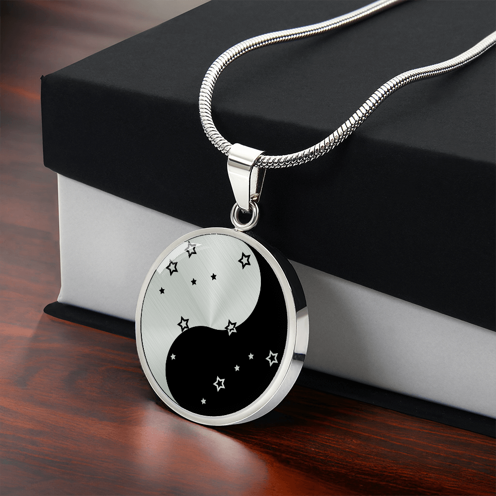 Gemini Yin Yang Pendant Necklace - Zodiac Constellation Jewelry