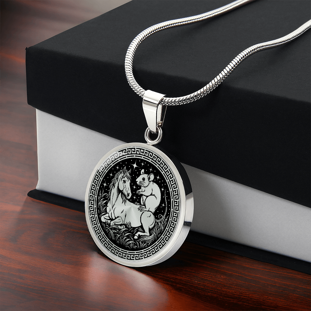 Rat and Horse Necklace - Couples Chinese Zodiac Animal Pendant Jewelry