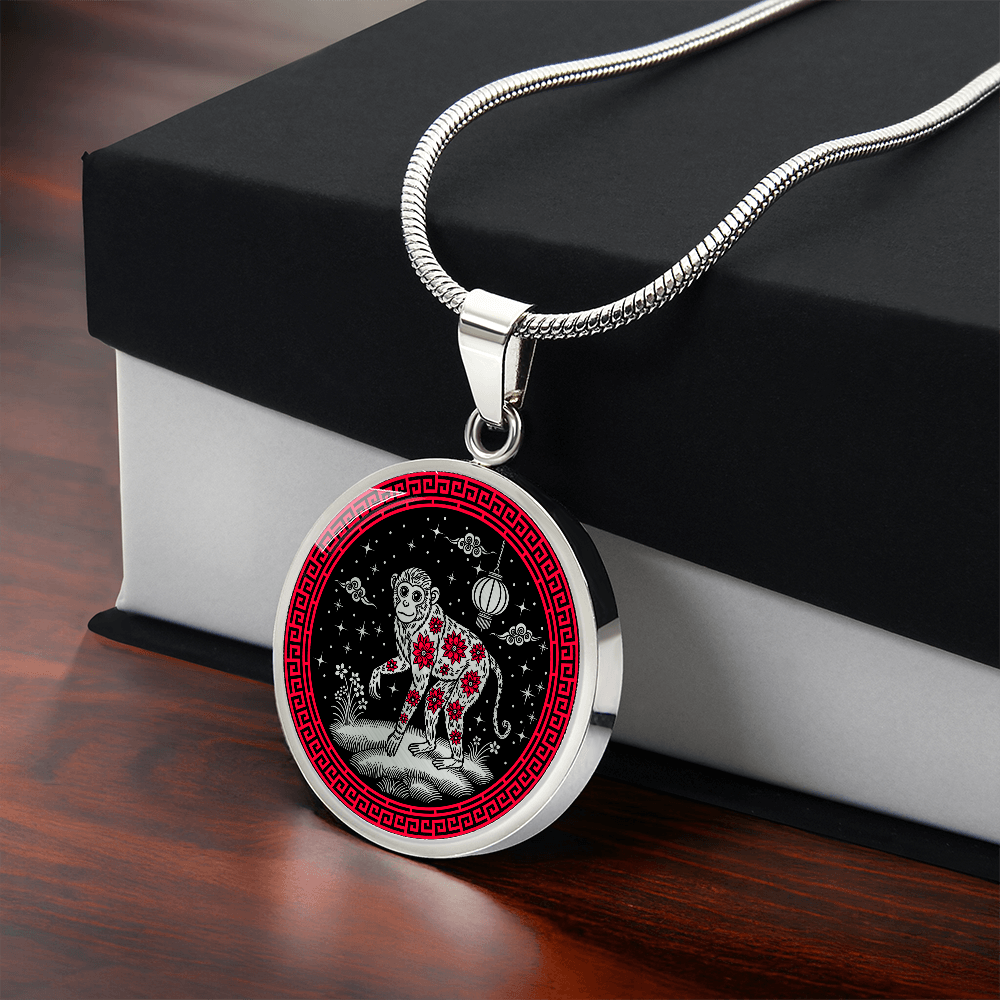 Monkey Necklace Chinese Zodiac Animal Pendant Jewelry