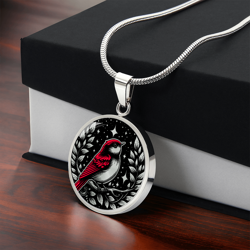Red Bird Necklace - Wildlife Pendant Jewelry