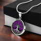 Silver Pendant Tree of Life Necklace With Purple Leaves with Gift box