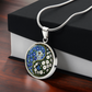 Morning Glory Yin Yang Necklace - September Birth Month Flower Pendant Jewelry