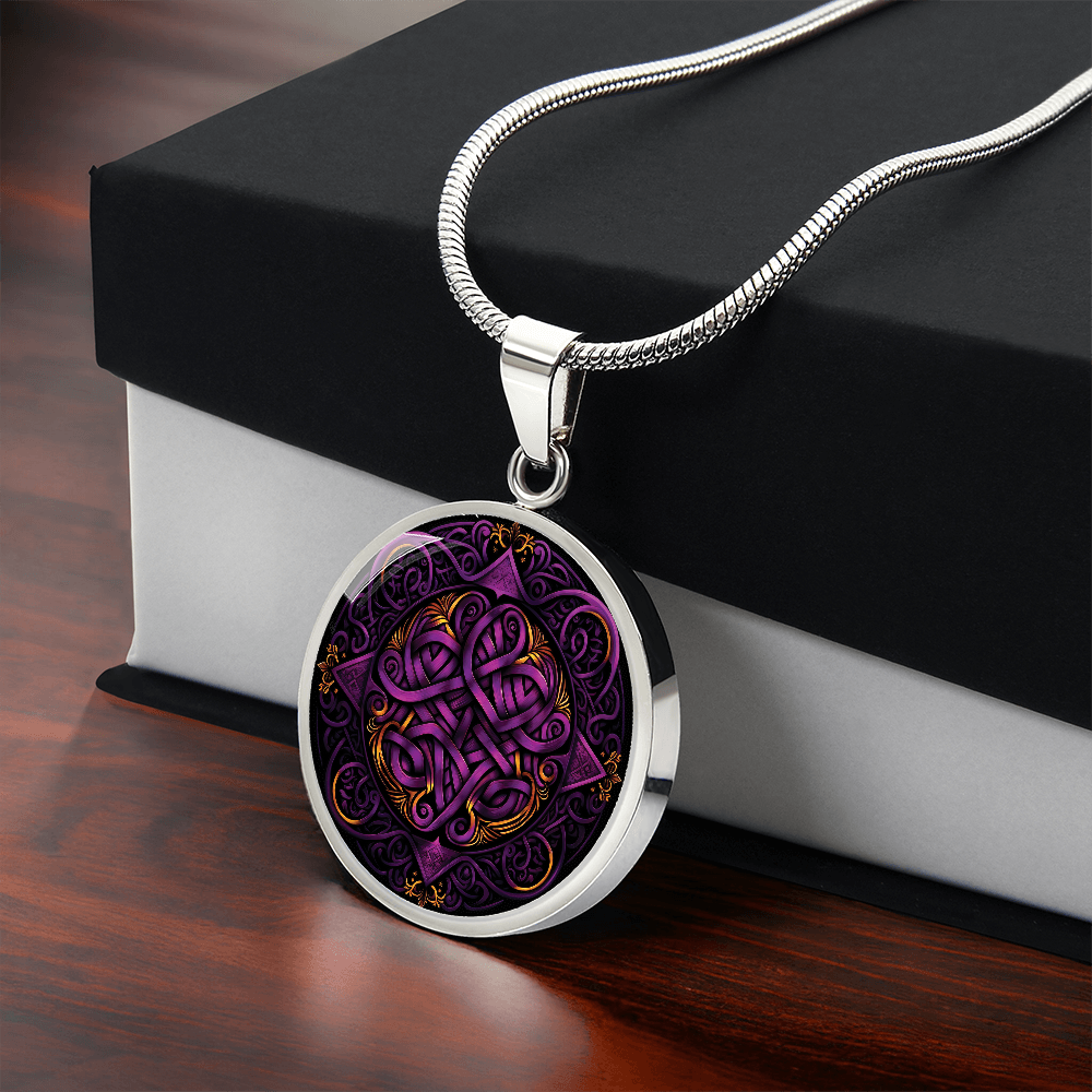 Purple Celtic Knot Necklace - Romantic Pendant Jewelry