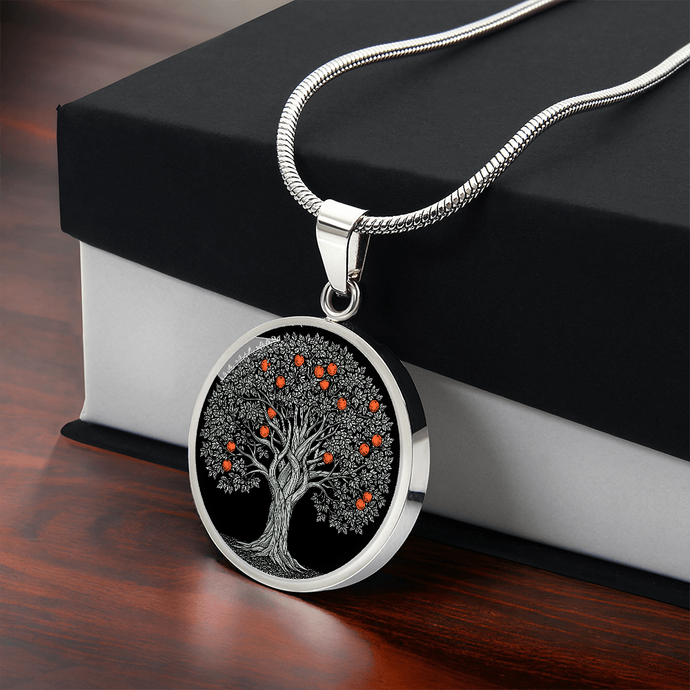 Orange Tree Necklace - Symbolic Charm Pendant Jewelry