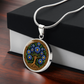Celtic Tree of Life Pendant Necklace - Aster September Birth Flower Jewelry
