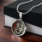 Carnation Yin Yang Necklace - January Birth Month Flower Pendant Jewelry