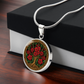 Celtic Tree of Life Pendant Necklace - Gladiolus August Birth Flower Jewelry