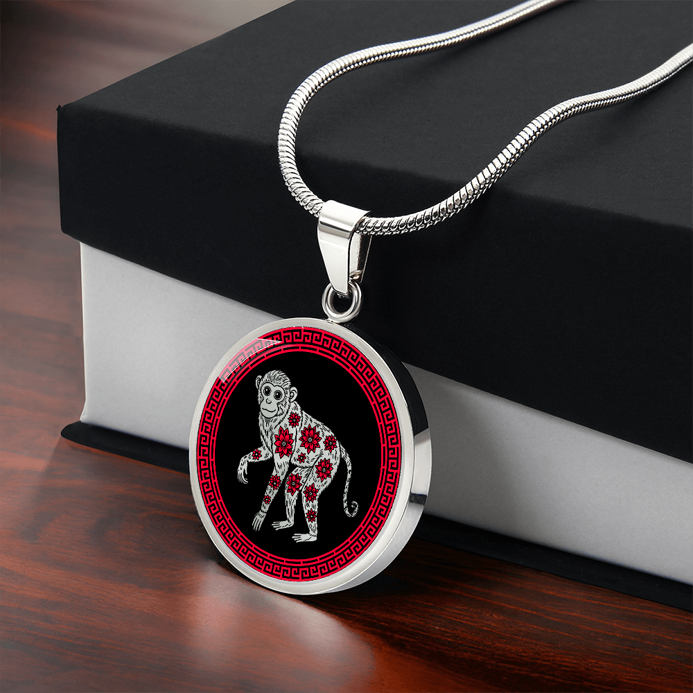 Monkey Necklace Chinese Zodiac Animal Pendant Jewelry