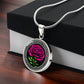 Celtic Carnation Necklace, Personalized January Birth Month Flower Jewelry, Engraved Gold Floral Charm Pendant Valentines & Mothers Day Gift