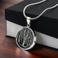 Gift box with An Elegant silver pendant featuring a vivid silver Birch Tree Necklace, set against a Black backdrop. This jewelry offers personalization with an engraving option for a name.