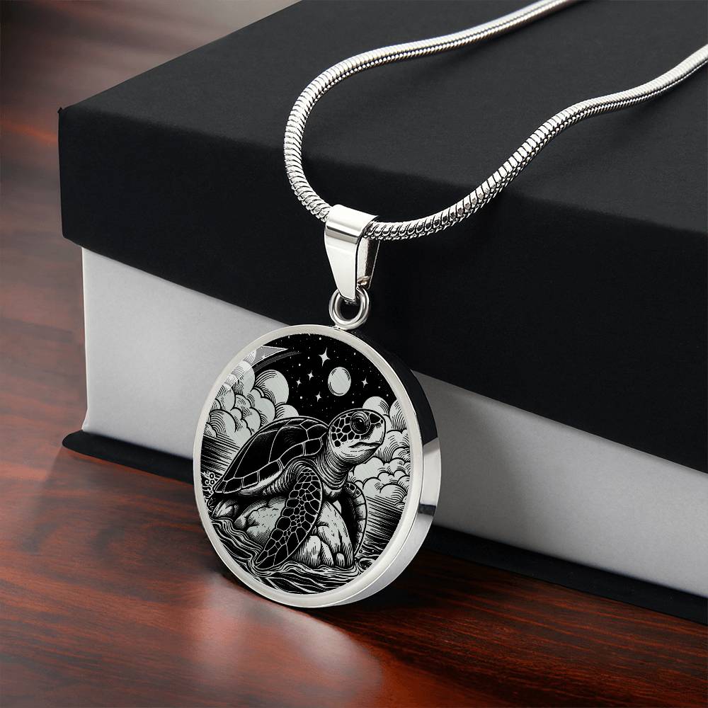 Engraved Sea Turtle Necklace