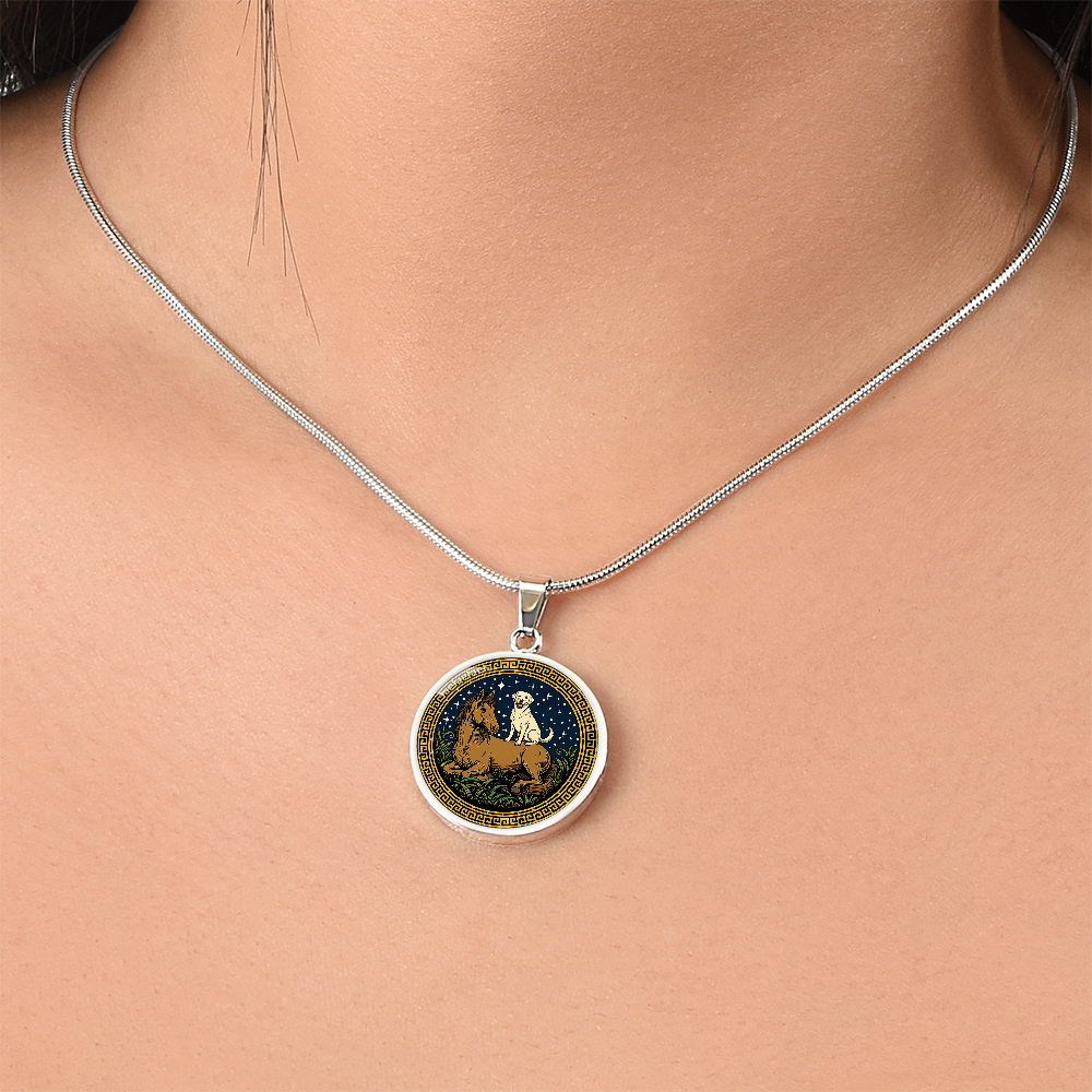 Dog and Horse Necklace - Couples Chinese Zodiac Animal Pendant Jewelry