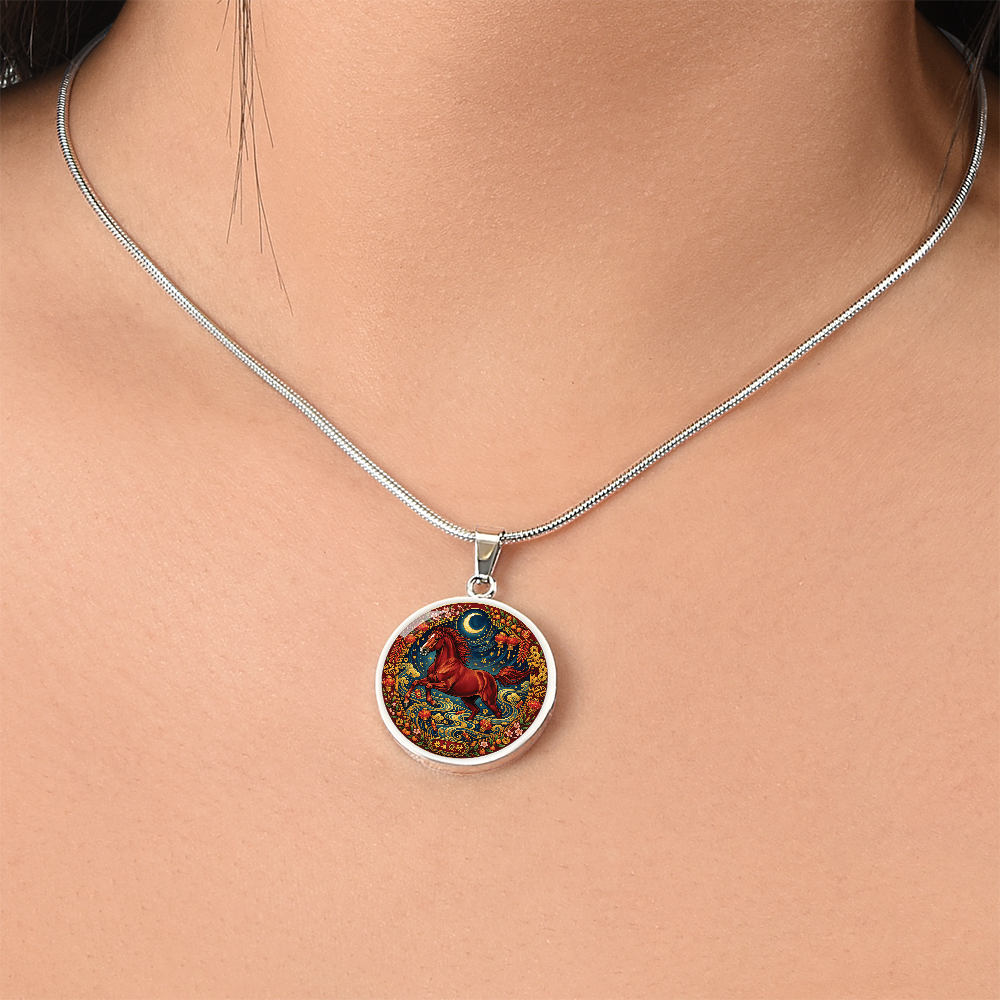 Year of The Horse Necklace - Chinese Zodiac Animal Charm Pendant Jewelry