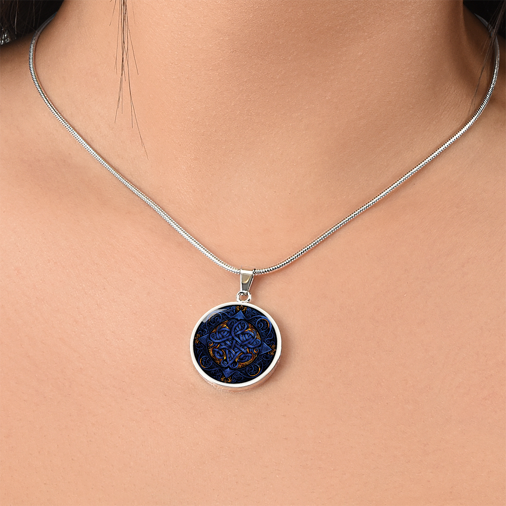 Blue Celtic Knot Necklace - Romantic Pendant Jewelry