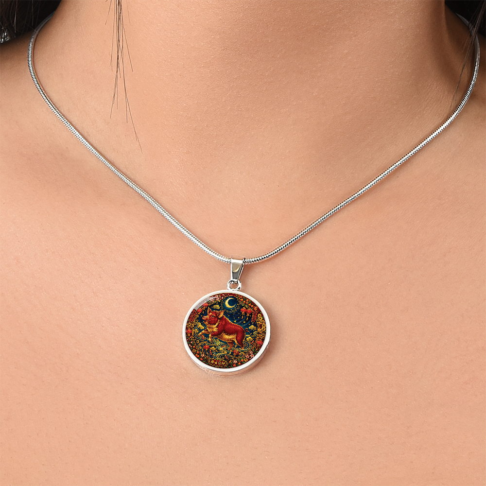 Year of The Pig Necklace - Chinese Zodiac Animal Charm Pendant Jewelry