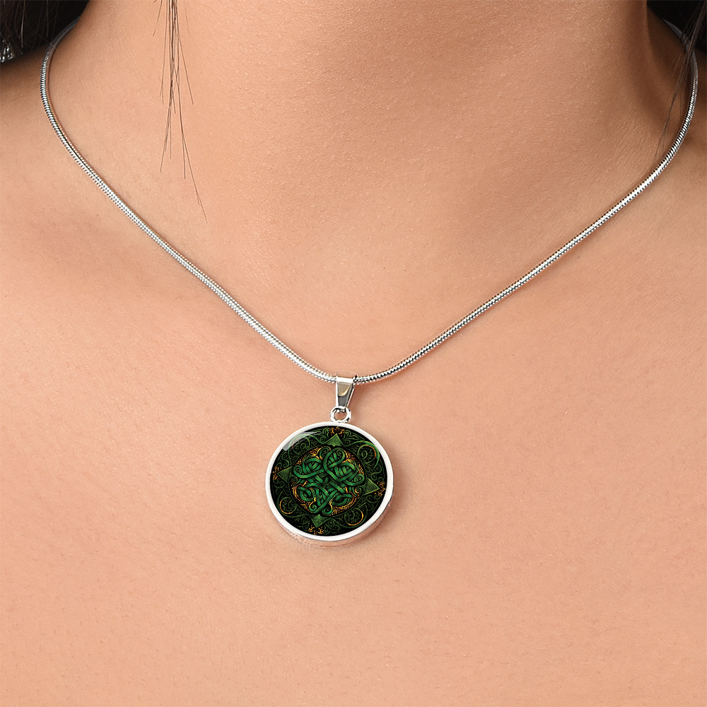 Green Celtic Knot Necklace - Romantic Pendant Jewelry