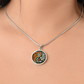 Daffodil Yin Yang Necklace - March Birth Month Flower Pendant Jewelry