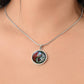 Larkspur Yin Yang Necklace - July Birth Month Flower Pendant Jewelry