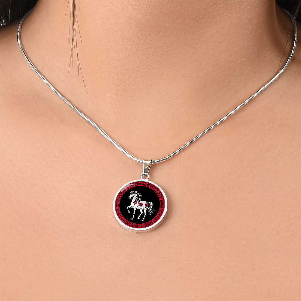 Horse Necklace Chinese Zodiac Pendant Jewelry