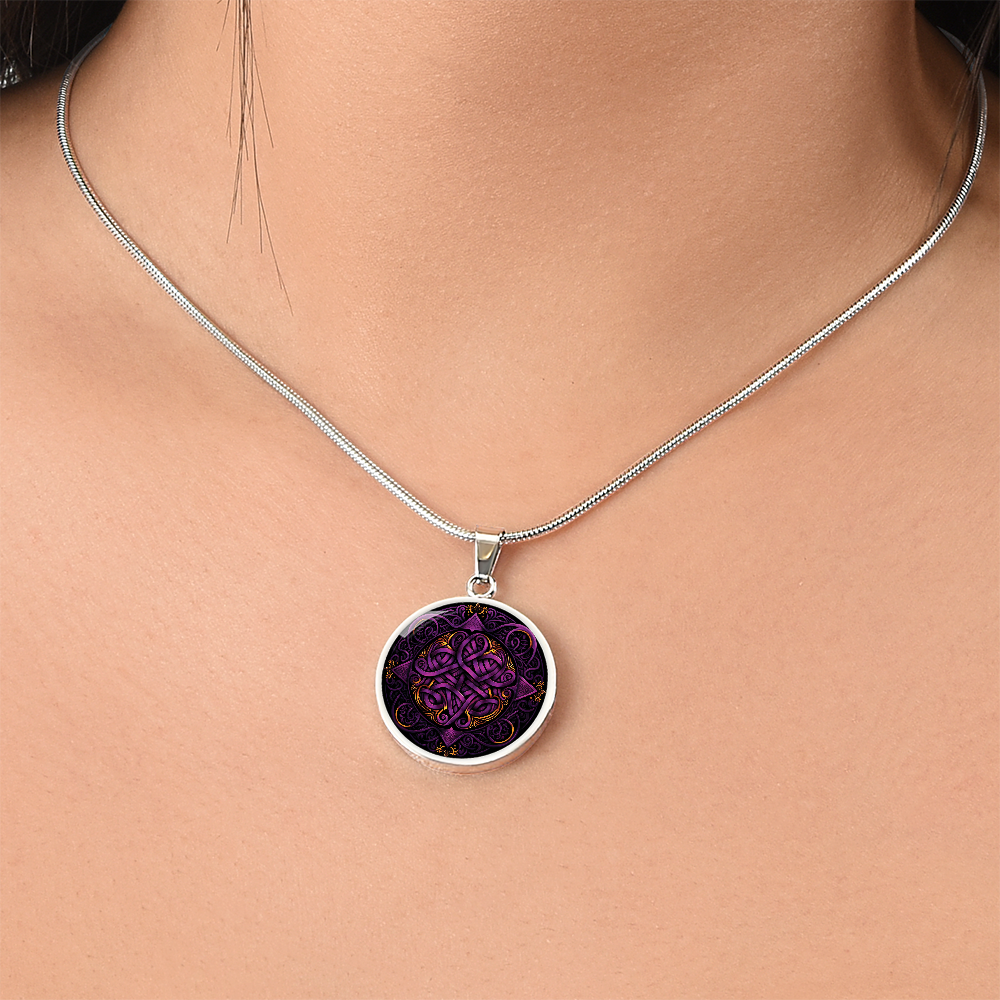 Purple Celtic Knot Necklace - Romantic Pendant Jewelry