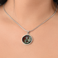Carnation Yin Yang Necklace - January Birth Month Flower Pendant Jewelry