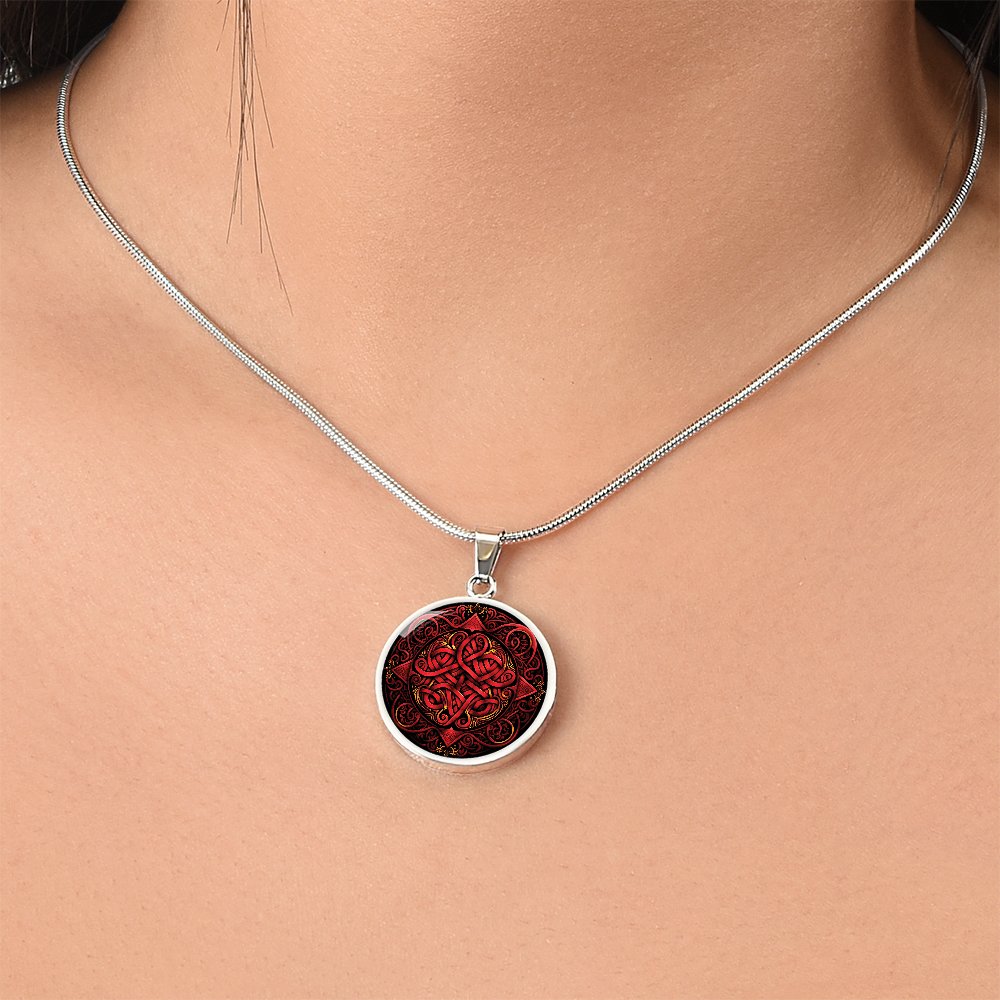 Red Celtic Knot Necklace - Romantic Pendant Jewelry