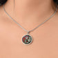 Red and White Morning Glory Yin Yang Necklace - September Birth Month Flower Pendant Jewelry