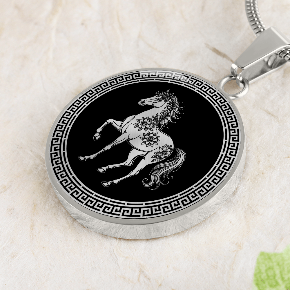 Horse Necklace Chinese Zodiac Animal Pendant Jewelry