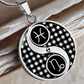 Pisces & Capricorn Necklace, Yin Yang Couples Zodiac Jewelry