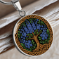 Celtic Tree of Life Pendant Necklace - Larkspur July Birth Flower Jewelry