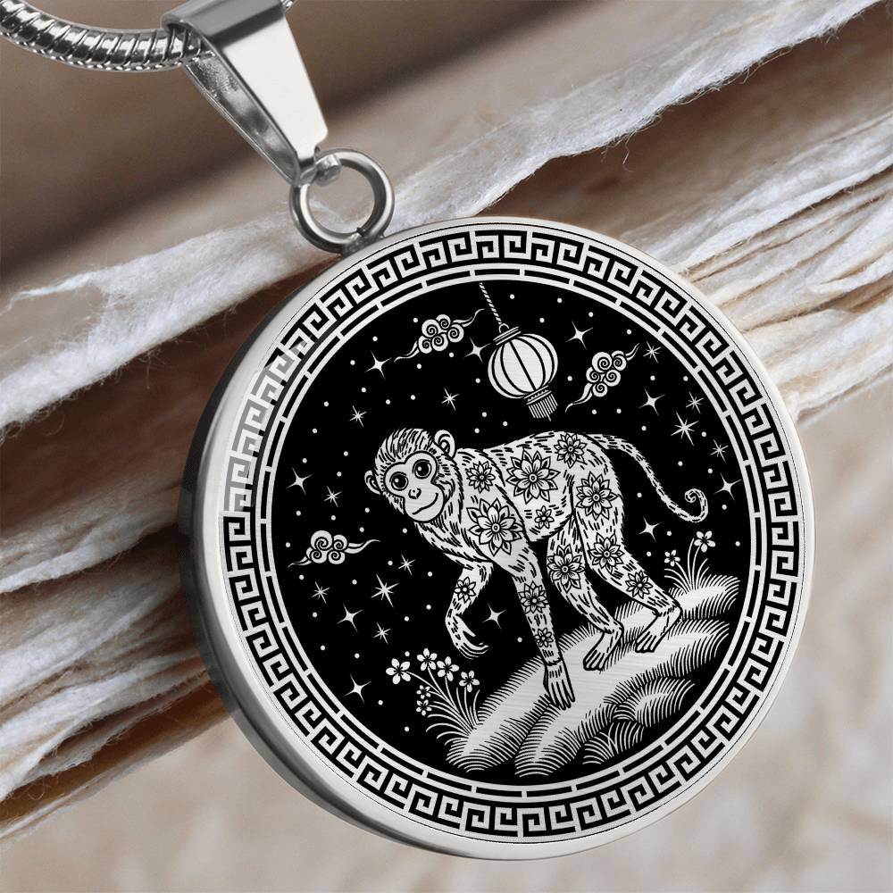 Monkey Necklace Chinese Zodiac Animal Pendant Jewelry