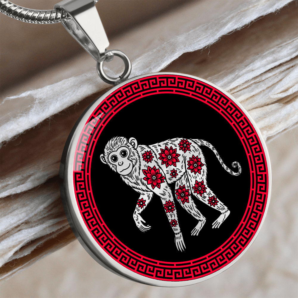Monkey Necklace Chinese Zodiac Animal Pendant Jewelry