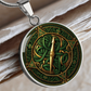 Compass Rose Necklace - Green Celtic Pendant Jewelry