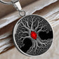 Tree of Life Necklace - Red Birthstone Design
