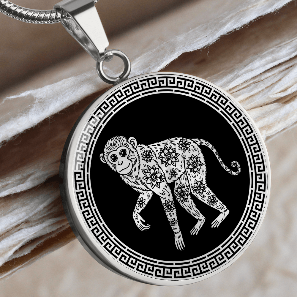 Monkey Necklace Chinese Zodiac Animal Pendant Jewelry