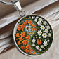 Daffodil Yin Yang Necklace - March Birth Month Flower Pendant Jewelry