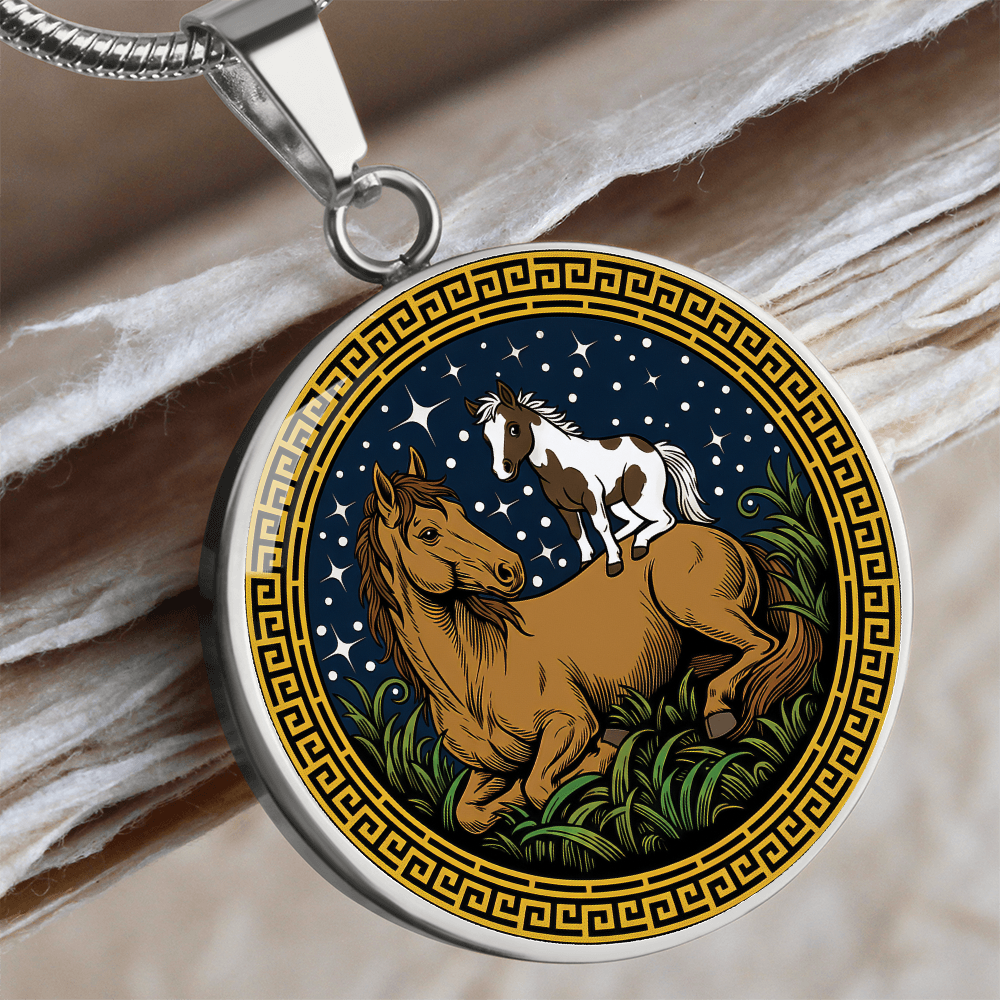 Horse and Horse Necklace - Couples Chinese Zodiac Animal Pendant Jewelry