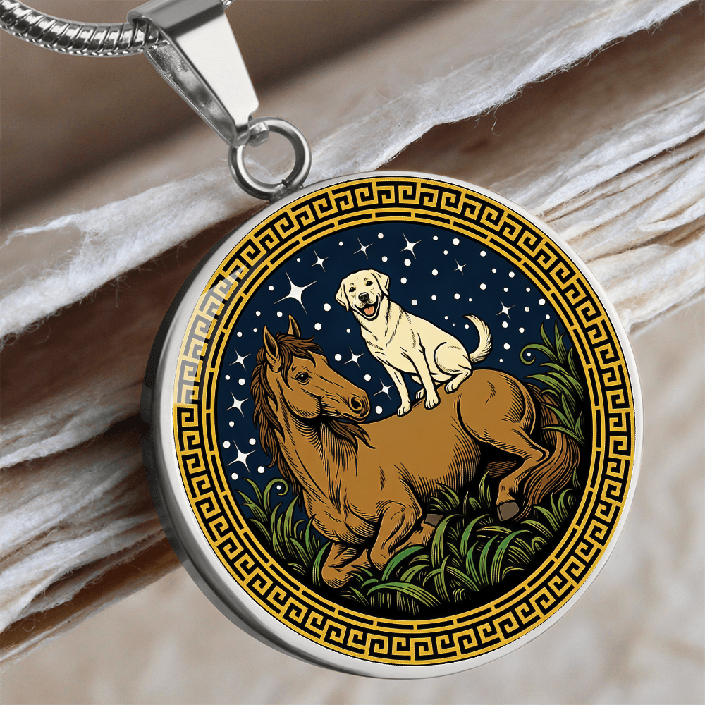 Dog and Horse Necklace - Couples Chinese Zodiac Animal Pendant Jewelry